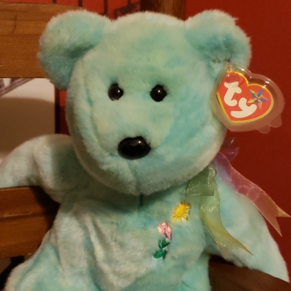 Beanie Baby 15" Buddy Bear Ariel Spring Flower Easter by Drawing by Ariel Glaser - Picture 2 of 8